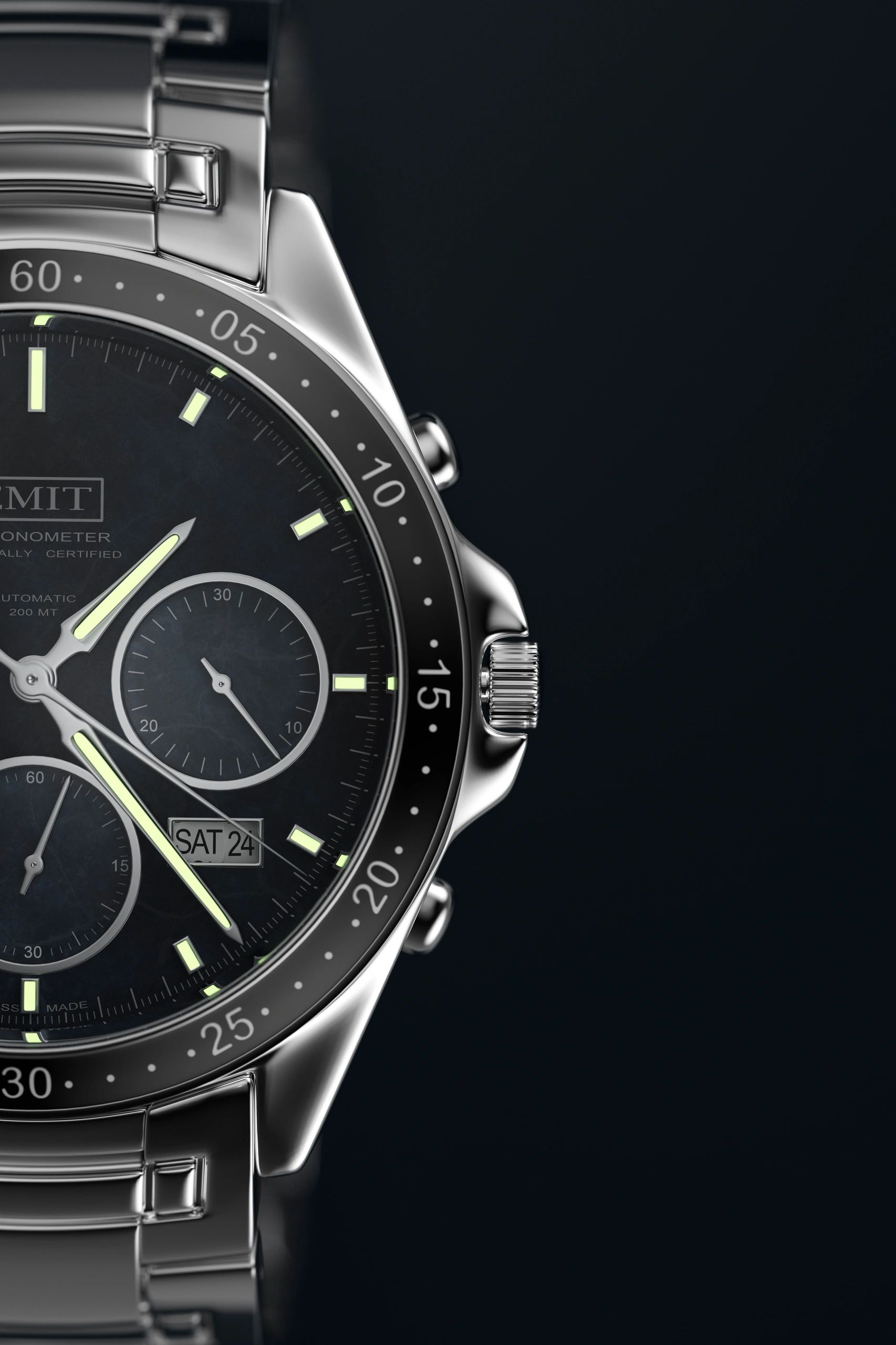 Luxury wristwatch on a dark background