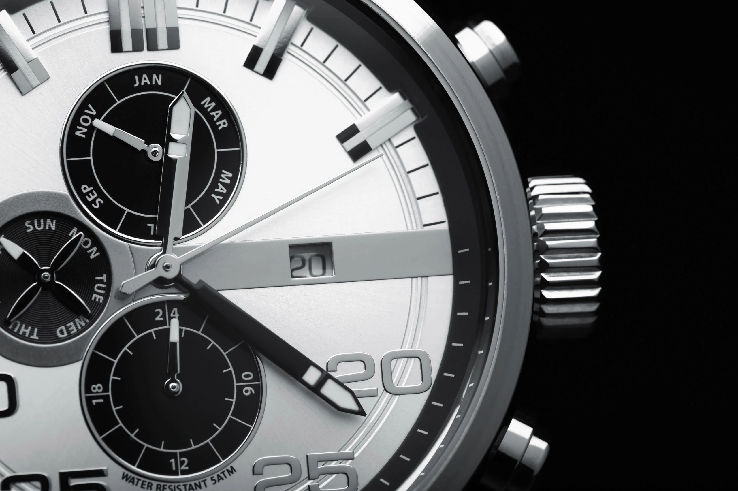Luxury wristwatch on a dark background